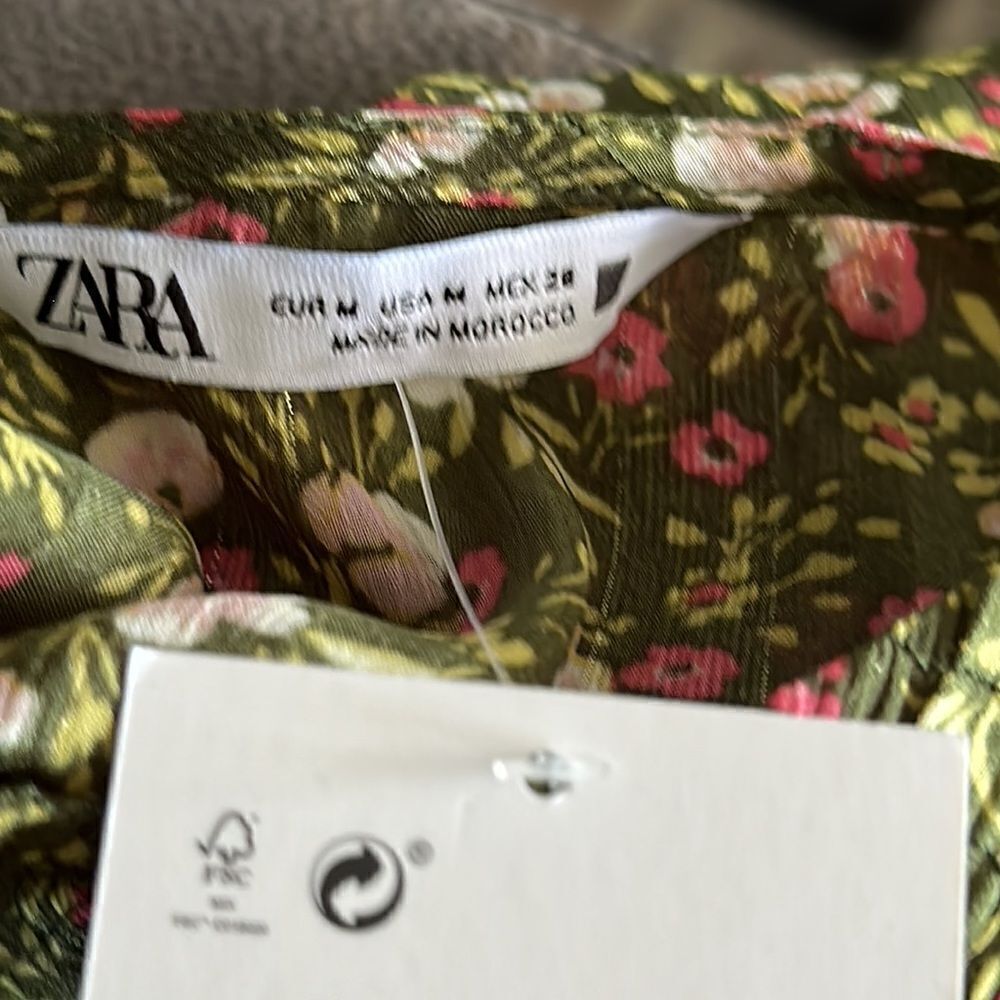 ZARA | Green | FLORAL PRINT DRESS - Picture 10 of 10